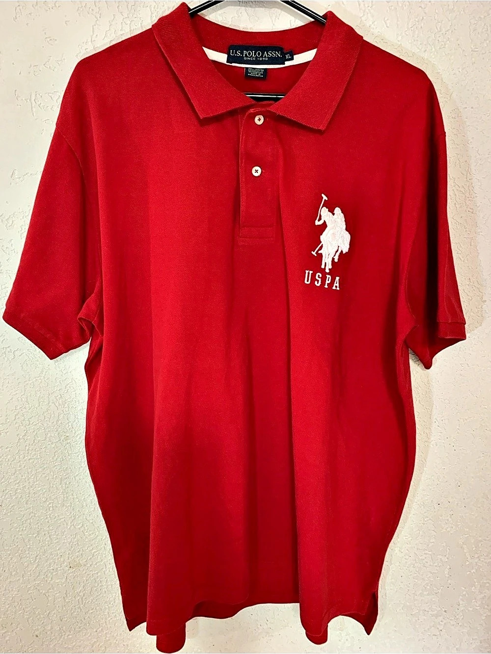 U.S. Polo Assn. Classic Fit Polo. Red Cotton Polo Shirt Size XL